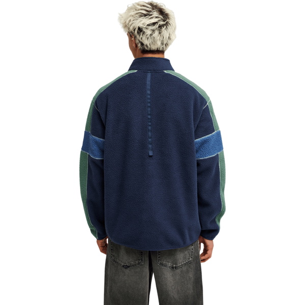 2026 Quiksilver Mens Clean Coast Block Zip-Up Fleece EQYPF03091 - Dark Navy